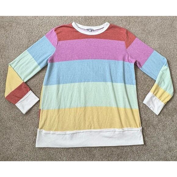 White Birch Colors of the Rainbow Sweater Women's Small Colorblock NEW - Picture 1 of 5